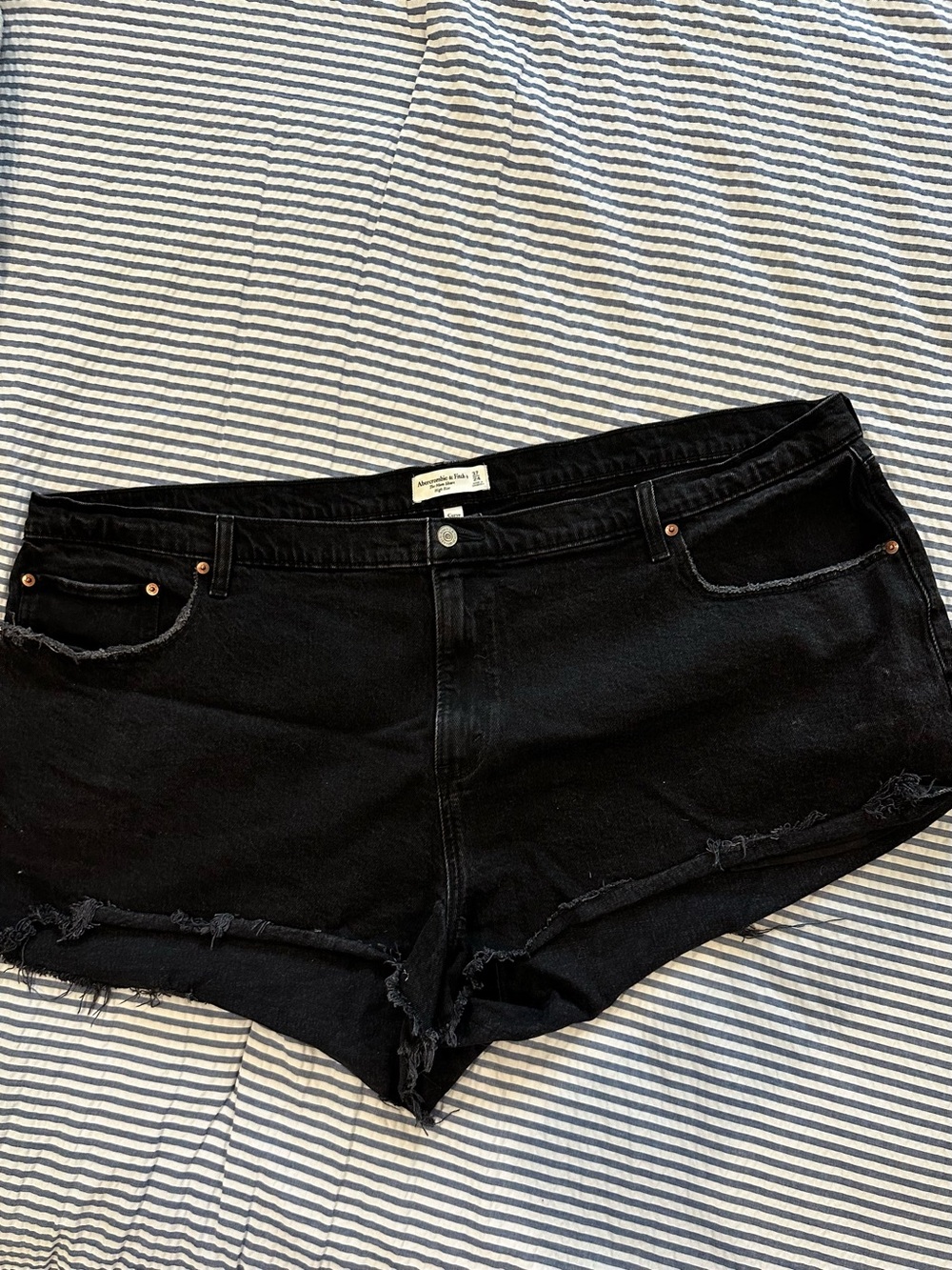 Abercrombie & Fitch Black Denim Frayed Hem Shorts